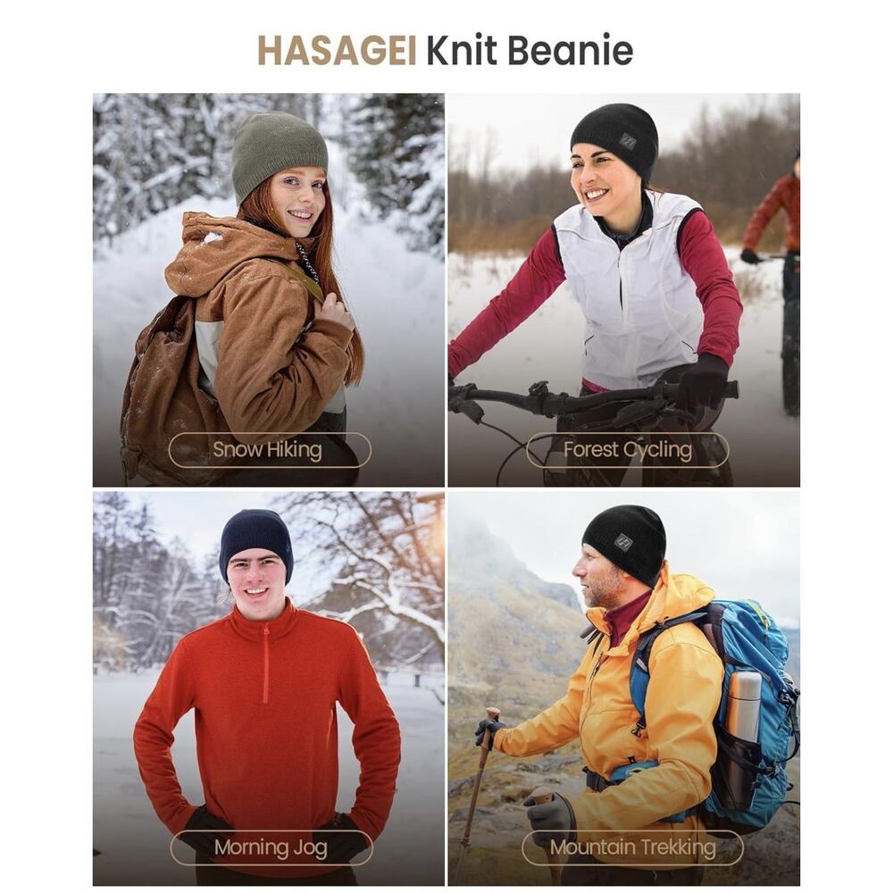 Beanie Hats for Men & Women, Winter Knit Beanie Hat, Warm Soft Beanies BLUE - Picture 5 of 8
